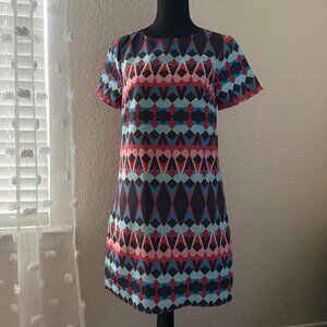 J. Crew Factory Geometric Print Gallery Sheath Dress Size 0